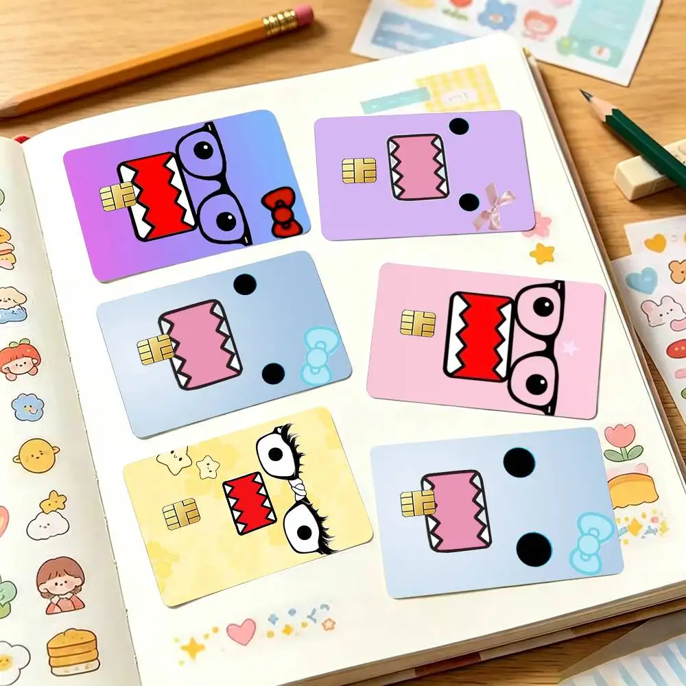Cute Domo-kun-N Cartoon Credit Card HD Stickers Game Card Decal Small Chip Waterproof Sticker Gift