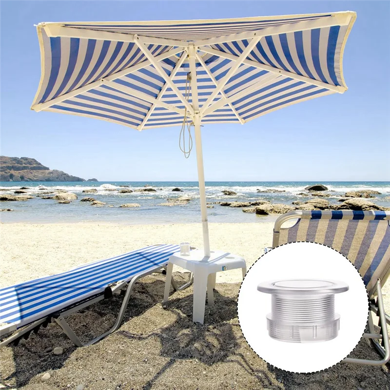 A76x-inserto para jardim ao ar livre piscina piquenique jardas deck guarda-sol buraco anel plug e tampa conjunto, guarda-chuva de mesa de pátio engrossado claro