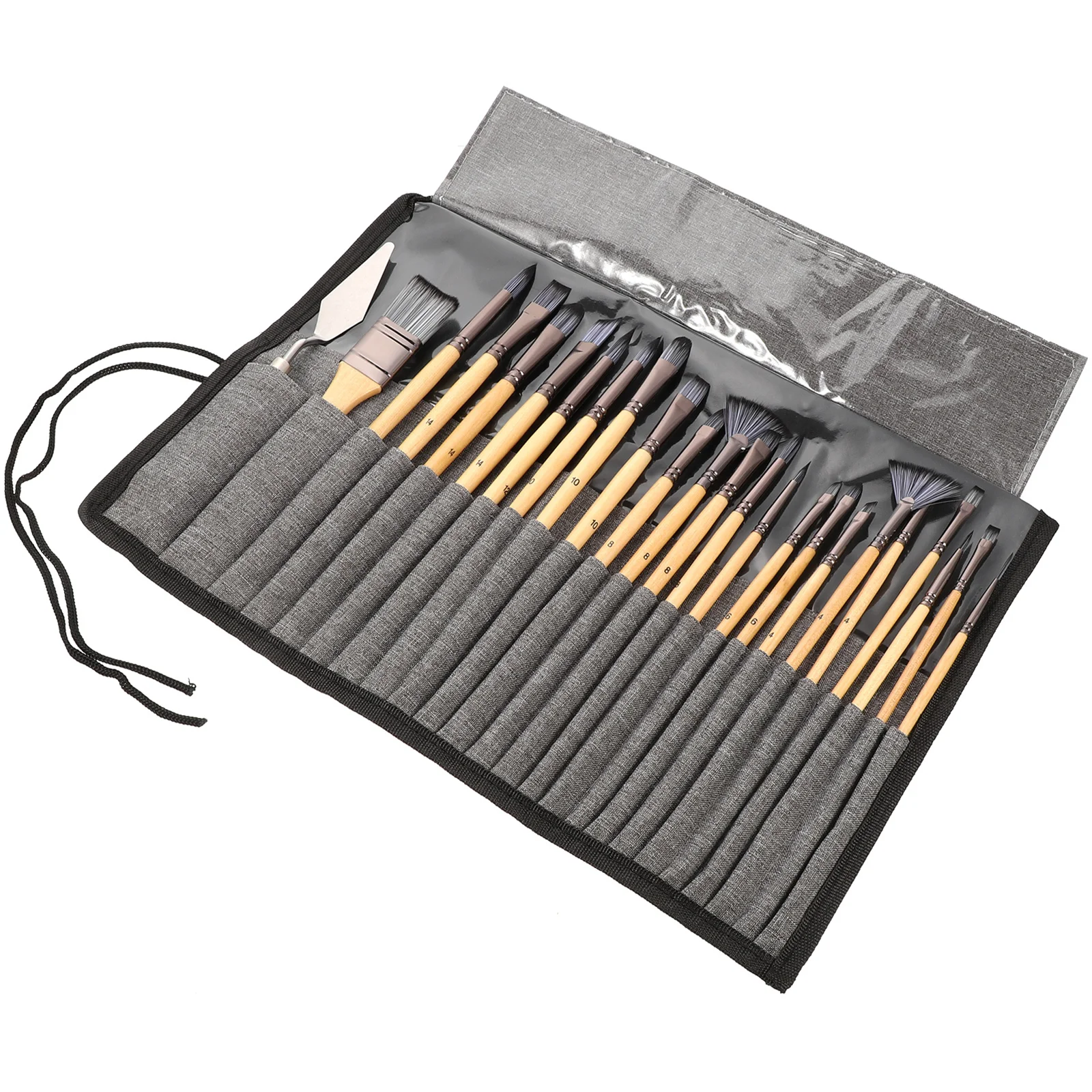 Zestaw pędzli malarskich, pędzle artystyczne do farb olejnych, akwareli i akrylowych, dla profesjonalistów i początkujących, do rysowania i malowania.