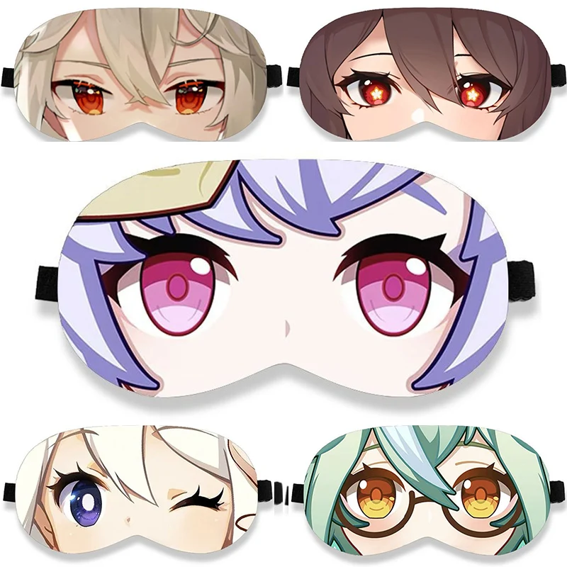 

Genshin Impact Anime Ultra-Soft Eye Patch Breathable Sleeping Blindfold Ear-hanging Type Eyes Mask Cover Cosplay