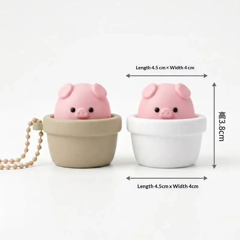 Niedlicher Schweinchen-Silikon-Clicker mit Stressabbau-Schlüsselanhänger, Rucksack-Dekoration, Fidget-Spielzeug – Detail 7