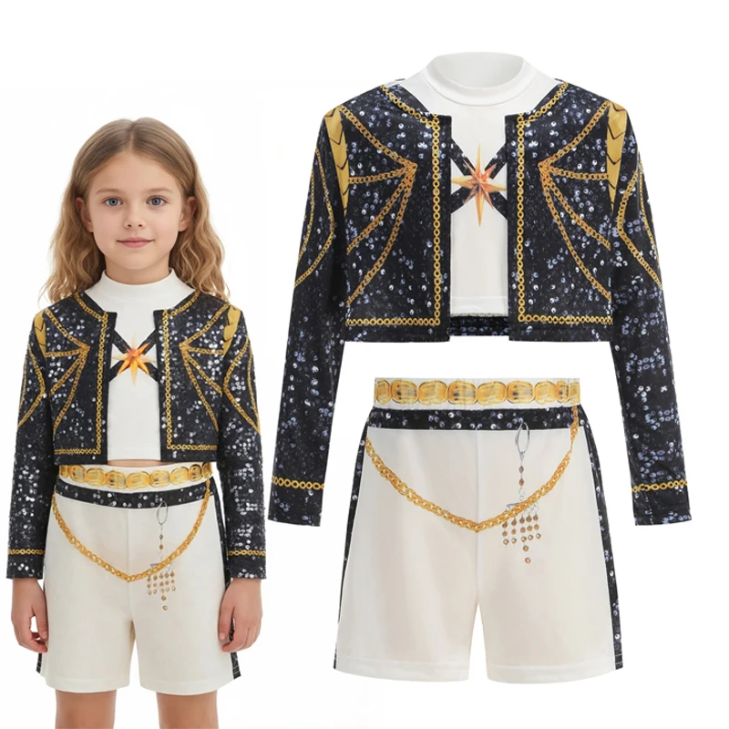 

Комплект из 3 предметов для девочек, костюм для косплея, модная одежда, платье для выступлений на сцене, униформа для детей, карнавальные костюмы для вечеринок