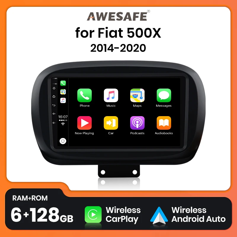 AWESAFE PX9 Plus Car Radio For Fiat 500X 2014 - 2020  wireless CarPlay Android Auto No 2 din 2din DVD