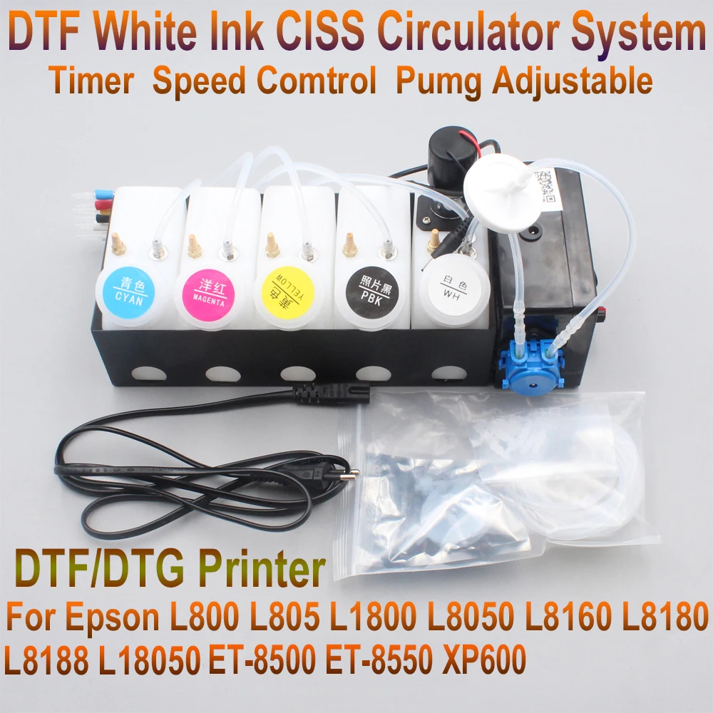 DTF Ciss System White Ink Shake Kit Conversion XP600 for Epson 8550 L1800 L800 L18050 L8050 Printer Et8550 White Ink Circulator