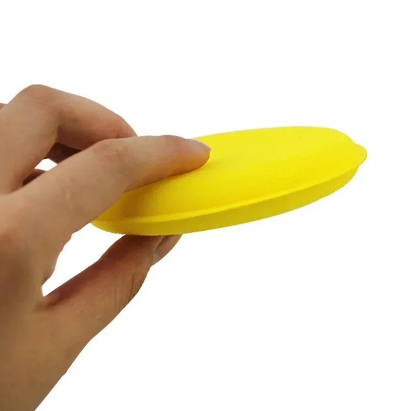 10 Pcs Yellow Car Foam Wax Applicator Polishing Sponge Round Cleaning Tools for Auto Detailing Essentials
