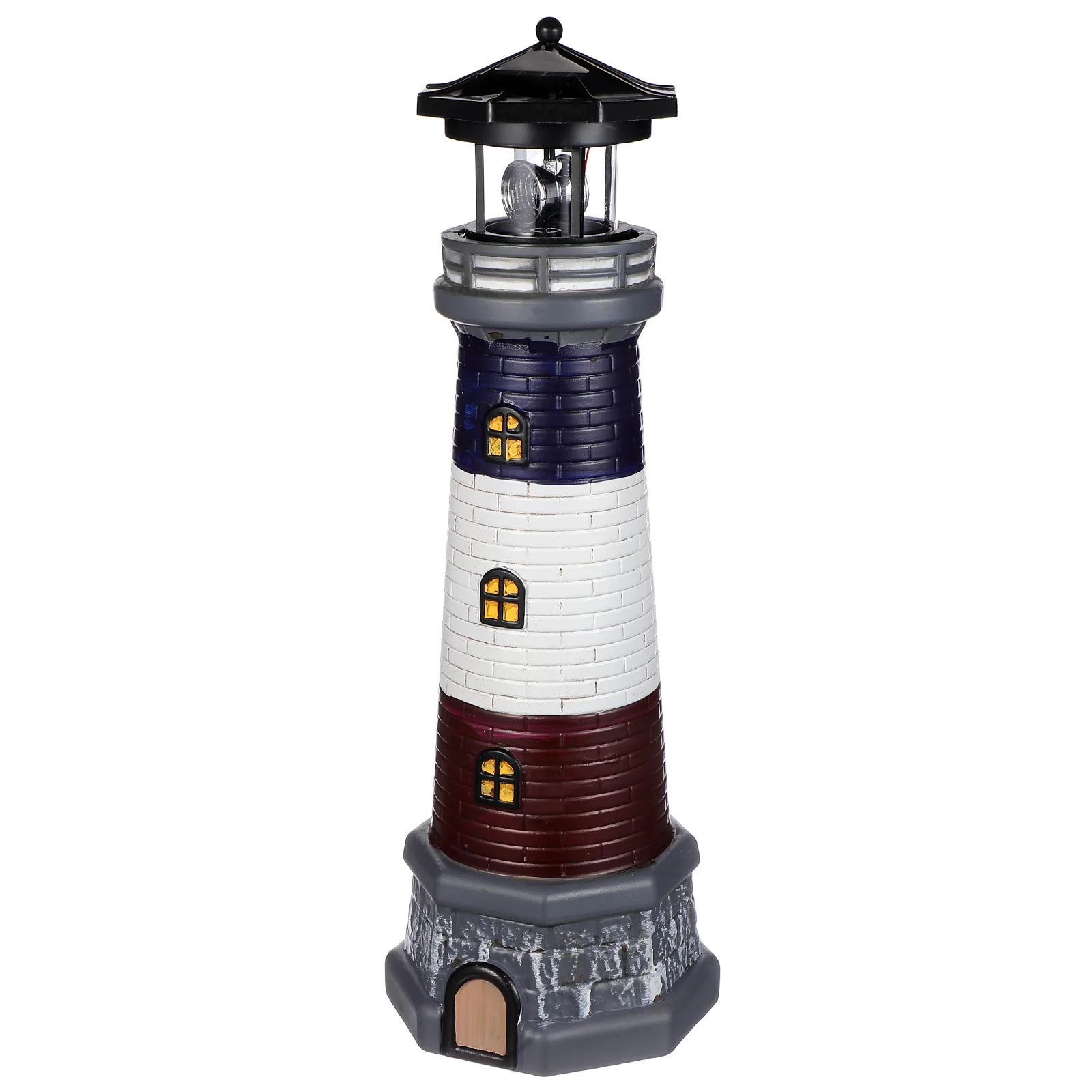 

Solar Powered Lighthouse Ornament Resin Garden Light Outdoor Decor Lawn Patio Pathway Glow Night Decoration