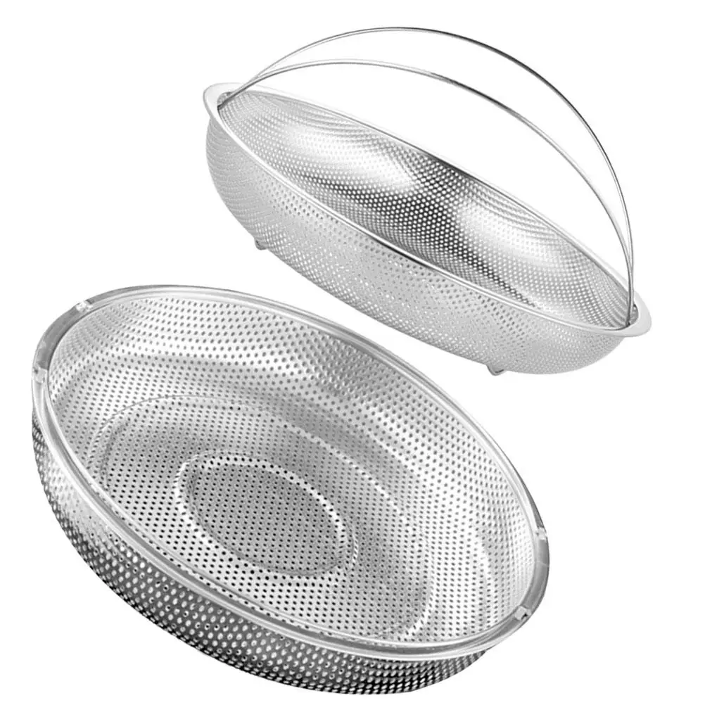 

2 Pcs Steamed Rice Basket Steaming for Pot Steamer Cooking Small with Handle Silver Handheld Baby