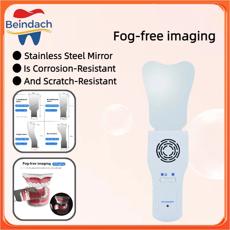 

Beindach Dental Orthodontic Imaging LED Fog Free Photo Mirror Defog Mirror Dental Automatic Mirror Light Orthodontic Reflectors