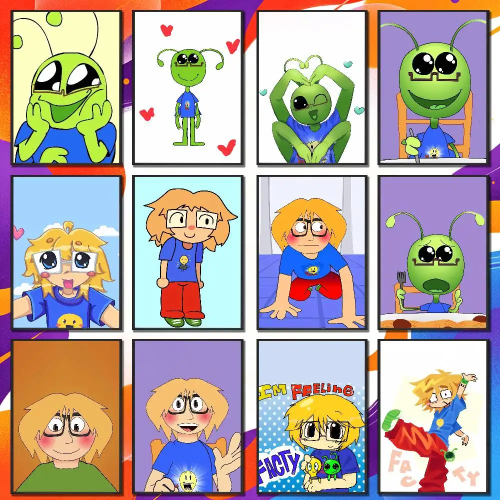For Fact Attack Adventures Alien Facty Boy Poster Cover Wall Murals Home Custom Self-adhesive Decor Sticker Playbill Film