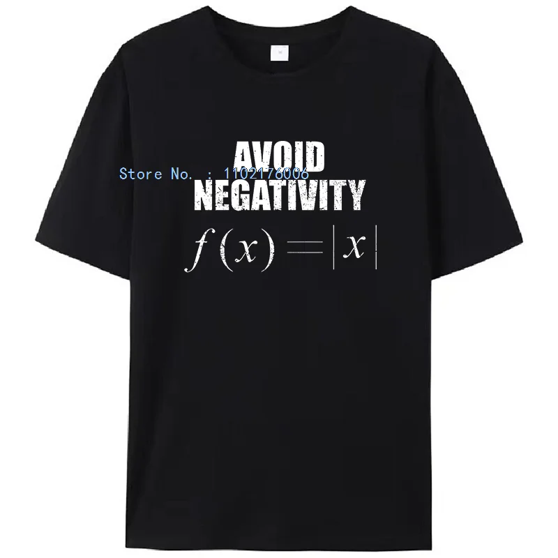 تجنب السلبية معادلة الرياضيات الجرافيك تي شيرت مضحك الرياضيات الشاي طباعة تي شيرت الصيف القطن للجنسين قمصان جديدة وتي شيرت #1