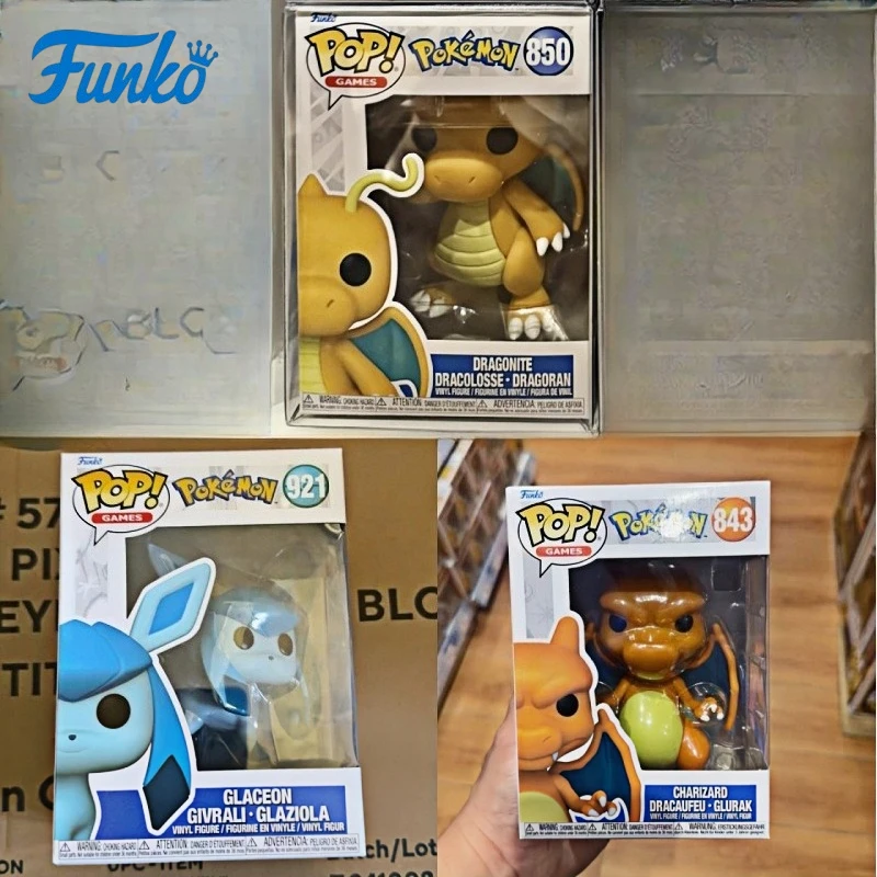 オリジナルファンコポップポケモンフィギュアグレイシア-921-リザードン-843-ドラゴニテ-850-収集価値のあるデスクトップ装飾新年ギフトおもちゃ