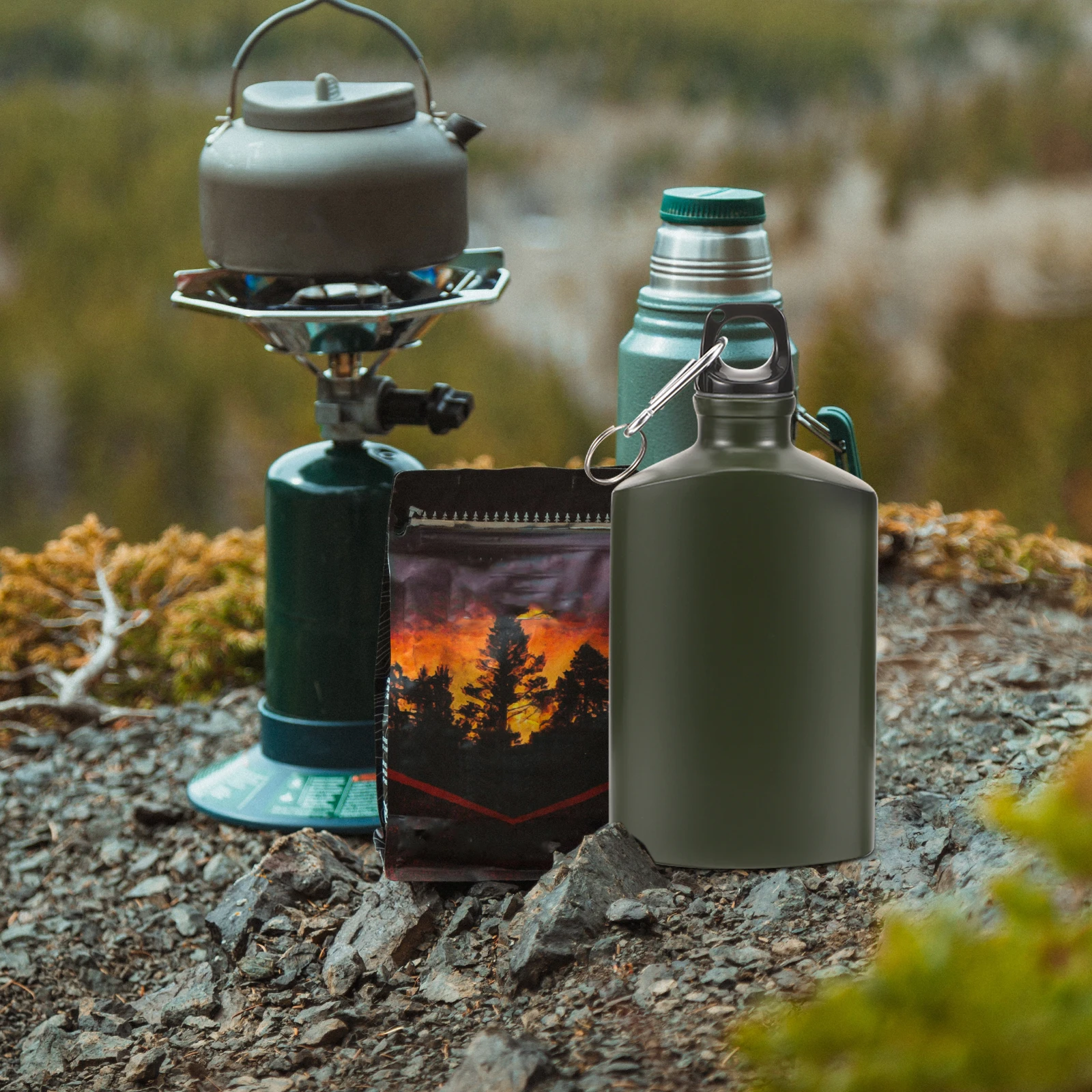 مقصف المياه العسكرية المحمولة سبائك الألومنيوم تصميم مدمج زجاجة مسطحة في الهواء الطلق التخييم المشي لمسافات طويلة السفر زجاجة ماء مسطحة