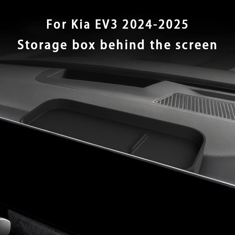 

For Kia EV3 2024-2025 Central Control Navigation Behind Screen Storage Box Dashboard Organizer Non-slip Tray Car Accessories