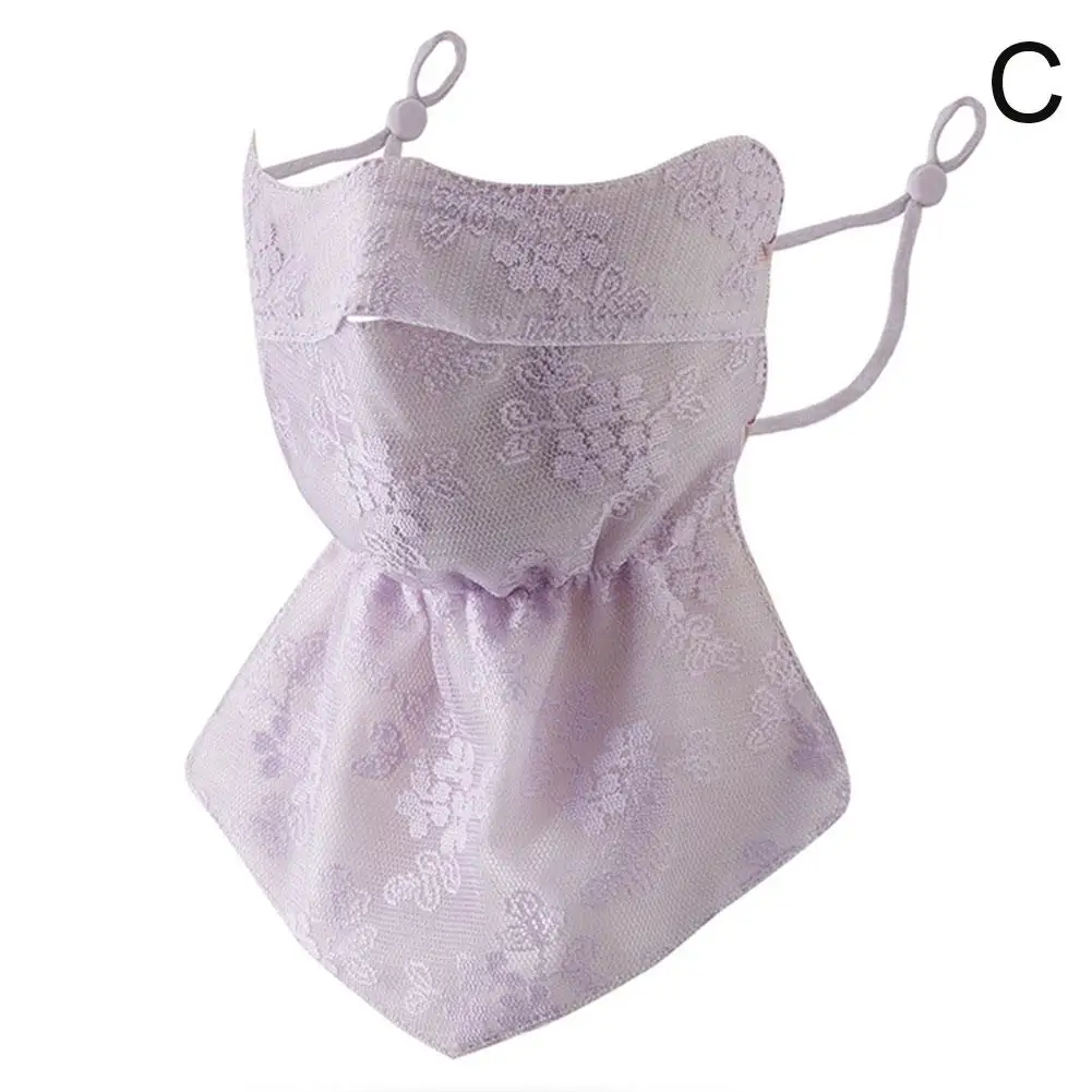 Quick Drying Ice Silk Mask Flower Pattern Ear Hanging Sunscreen Mask UV Protection Neck Wrap Bandana Scarf Sun Blocking Mask