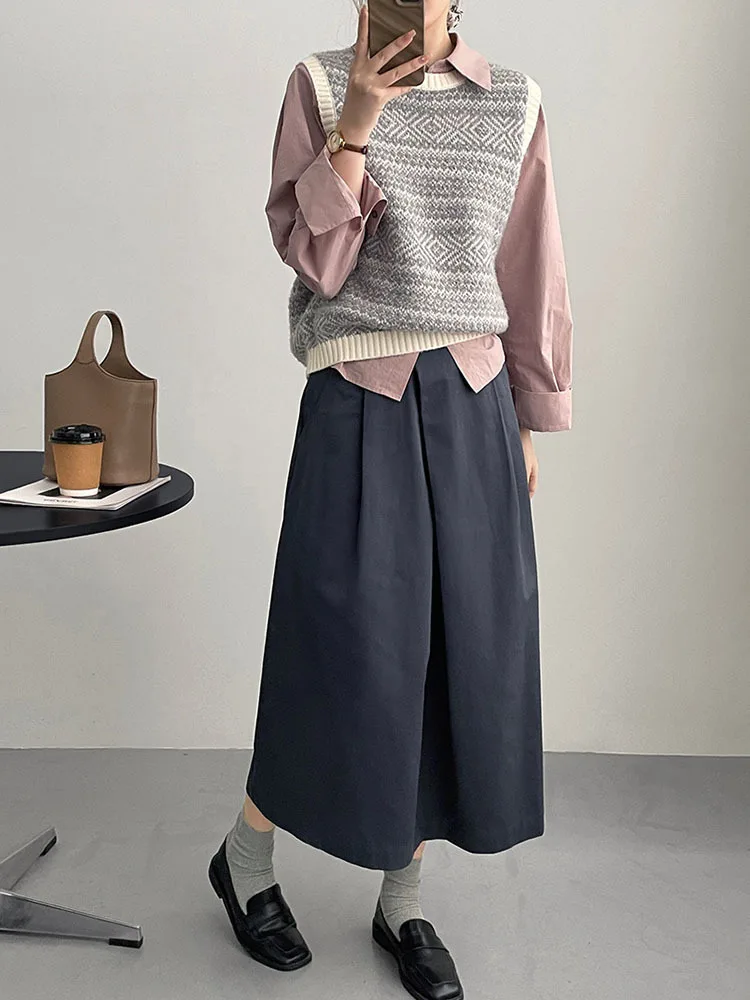 [EAM] High Waist Apricot A-line Irregular Pleated Elegant Half-body Skirt Women Fashion Tide New Spring Autumn 2024 1DH3802