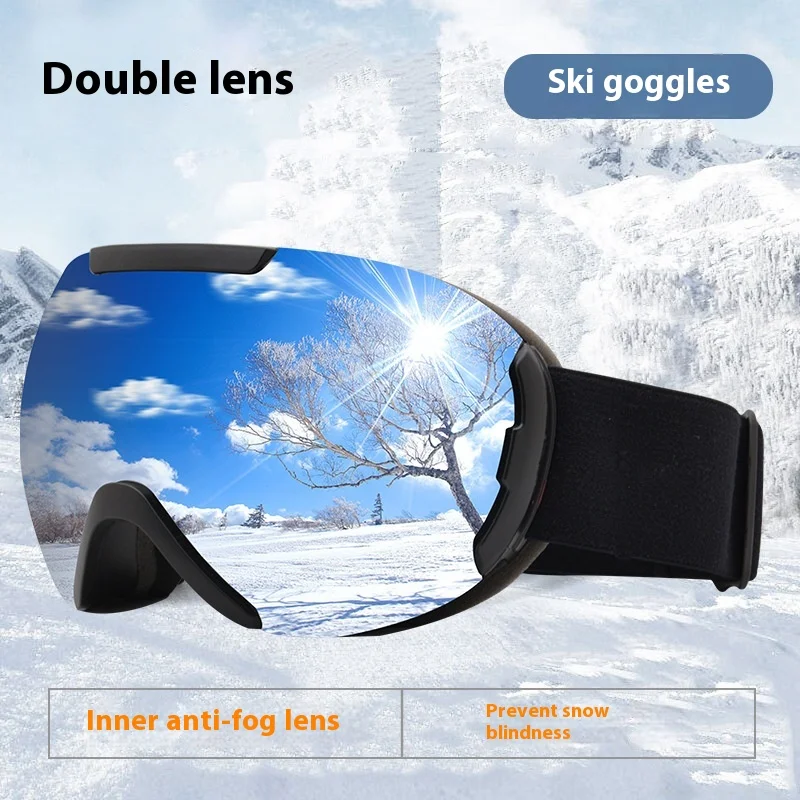 نظارات التزلج طبقة مزدوجة مضادة للضباب رؤية كبيرة نظارات التزلج الكروية نظارات تسلق الجبال معدات التزلج