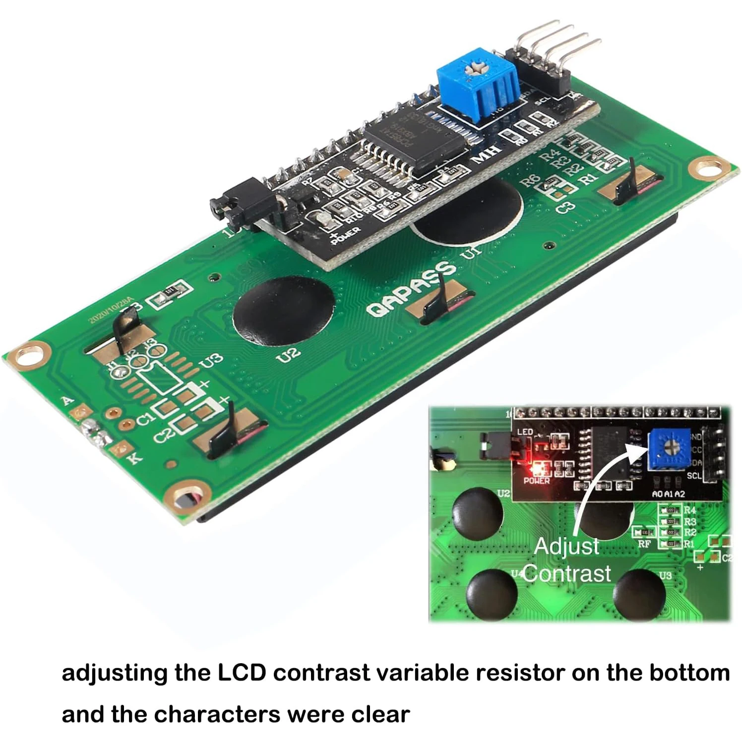 1602 وحدة عرض إل سي دي IC I2C TWI 16x2 أحرف مهايئ لشاشة تسلسلية وحدة LCD لمشروع Raspberry Pi DIY