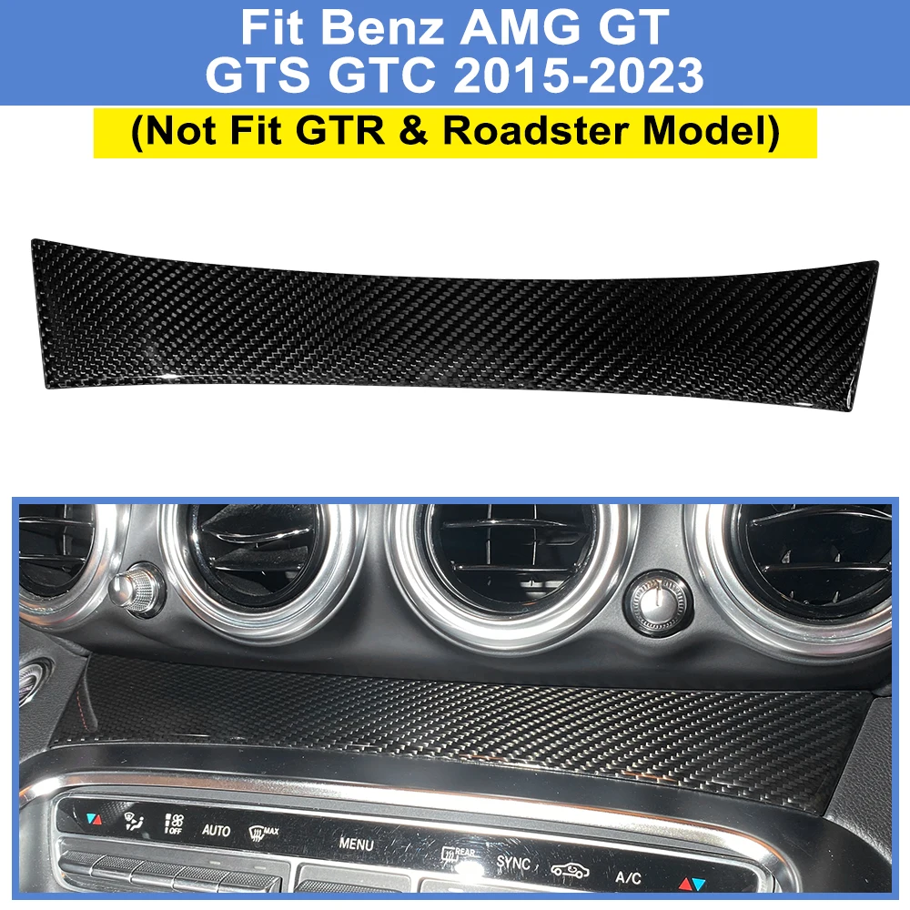 Fit 2015-2023 Mercedes Benz AMG GT GTS GTC Real Carbon Fiber Cover Trim Interior Stick On Accessories Center Console Frame Upper