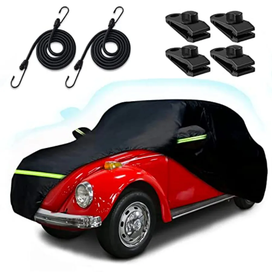 

Car Covers for 1960-1980 Beetle Bug Sedan 2-Door: Waterproof All Weather 210T Polyester Black Custom-fit Outdoor Windproof Cove