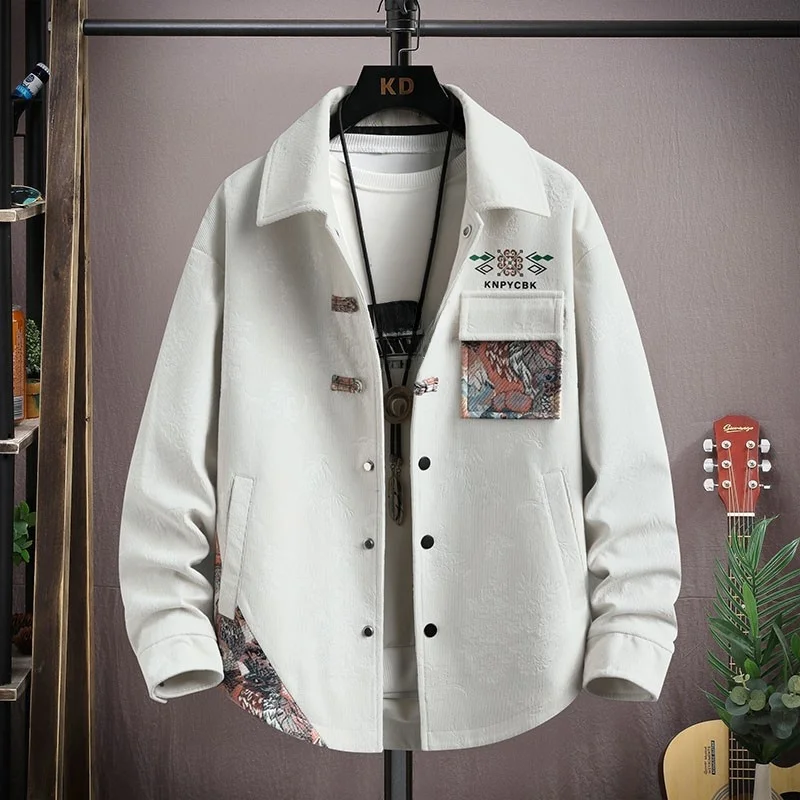 

Новый китайский мужской джет, свободный повседневный воротник, весна-осень, большие размеры, удобный для отдыха, модное полиэфирное волокно