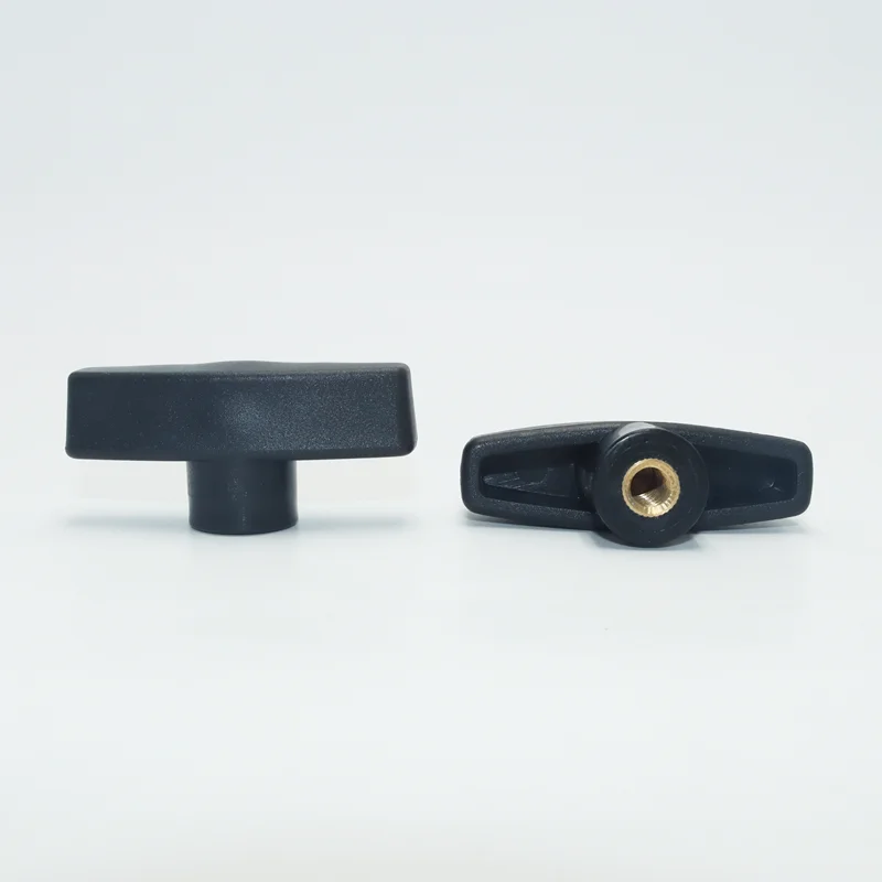 2/4pcs Plum Bakelite Hand Tighten Nut 65# M6 M8 M10 Z-type Butterfly Nut Plastic Handle Screw Cap Straight Type Rubber Head Nut