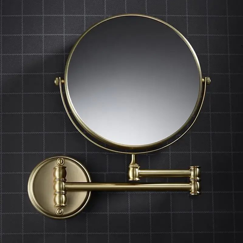 Beauty Mirror Non-punching Folding Telescopic Makeup Mirror Bathroom Hotel Wall HangingW30