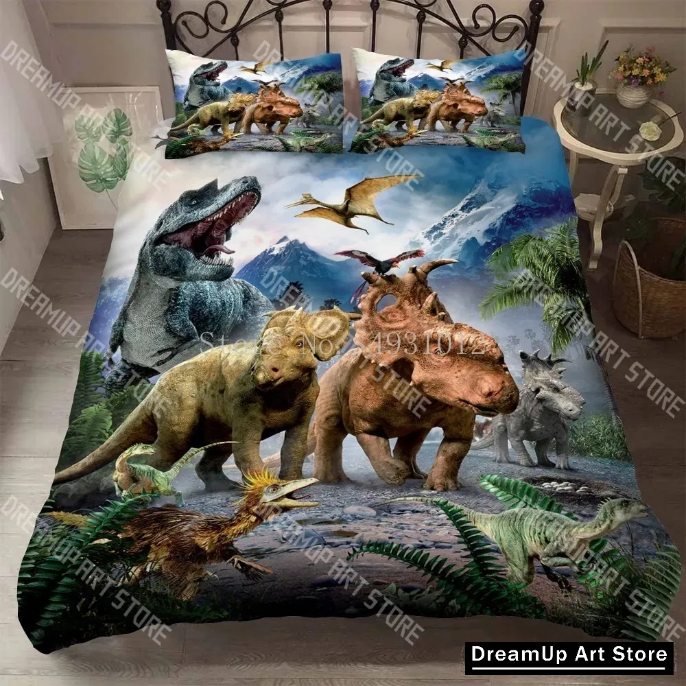 

Admire Jurassic Park Dinosaur Cartoon Duvet Cover Set HD Comforter Cover for Kids Bedding Sets Bedclothes Bedroom Decor