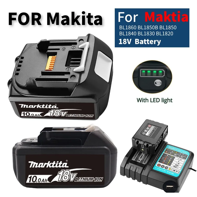 

Special offer for Makita 18V Rechargeable battery 10.0Ah BL1840 BL1850 BL1830 BL1860B LXT400 Cordless Drills Batteries