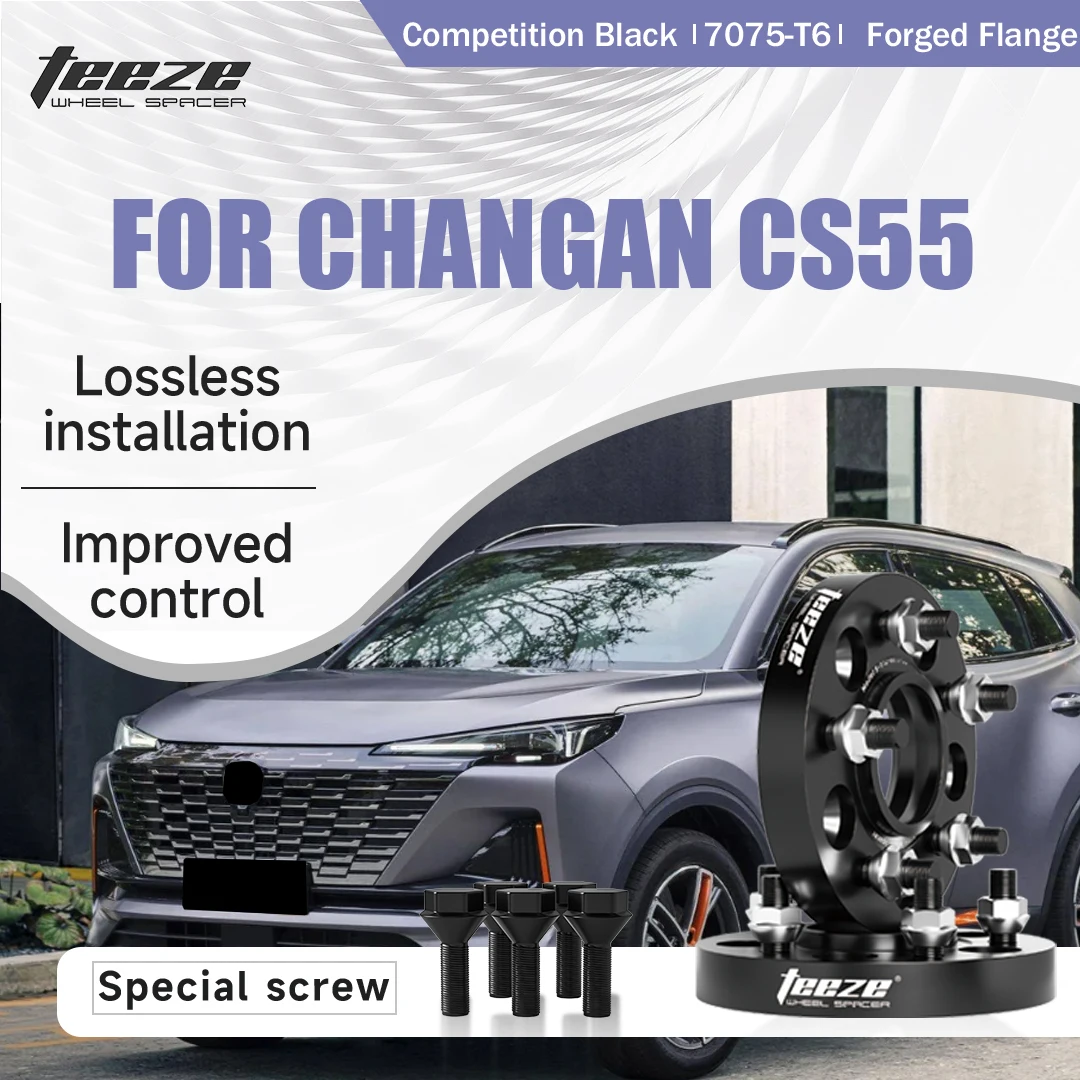 

Teeze 2/4pcs 5x114.3 CB 60.1mm M12x1.5 Hub Centric Black Forged wheel spacer For Changan CS55/Plus Flange Plate15/20/25/30/35mm