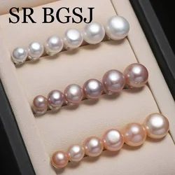 5-6mm AAA White Pink Purple Fashion Women Wedding Elegant Jewelry Natural Freshwater Pearl Stud Earrings