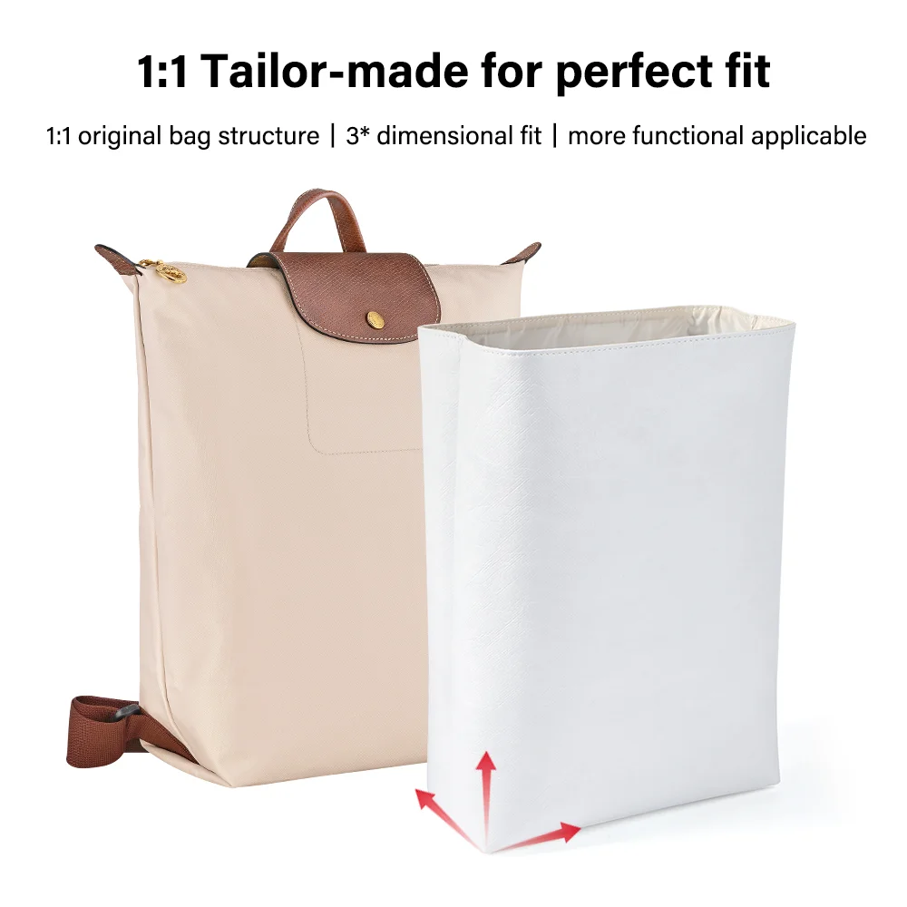 CRAZYSMITH Dupont Paper Inner Bag Organizer for Longchamp Le Pliage Xtra M Backpack Insert Storage Bags Ultralight Shaper