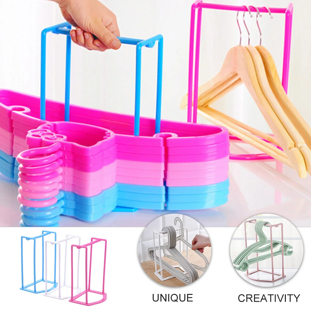 

3pcs Hanger Storage Shelf Space Saving Non Perforating Plastic Rack For Home Closet Organizer Multifunctional Hanger Holder