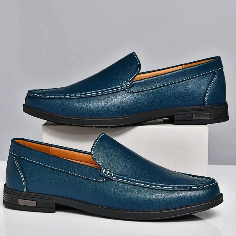 

Men Footwear Slip on Office Man Formal Shoes Wedding Party Dress Breath Driving Lazy Loafers Genuine Leather