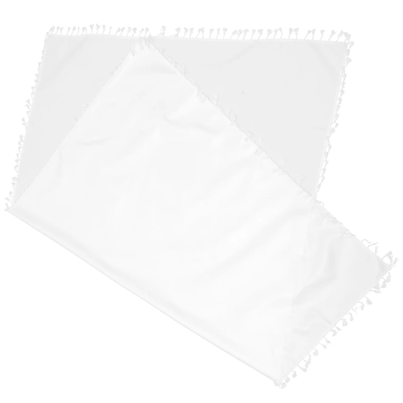 

Macrame Trim Waterproof Solid Color Polyester Rectangle Tablecloth Fringed Table Cover for Buffet Party Picnic Decoration