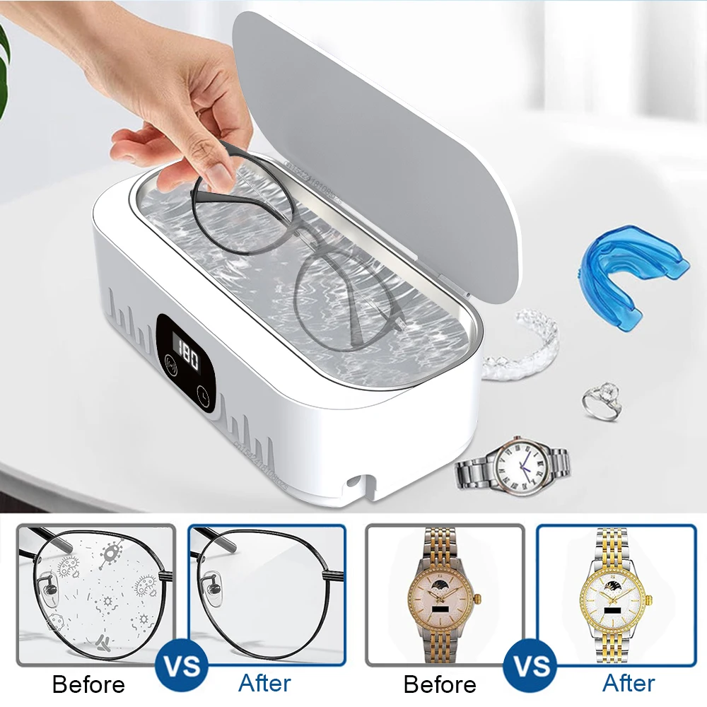 

Ultrasonic Cleaners Glasses Cleaning Ultrasound Jewelry Cleaner Machine 47kHz High Frequency Ultrasonic Bath For Jewelry Washing