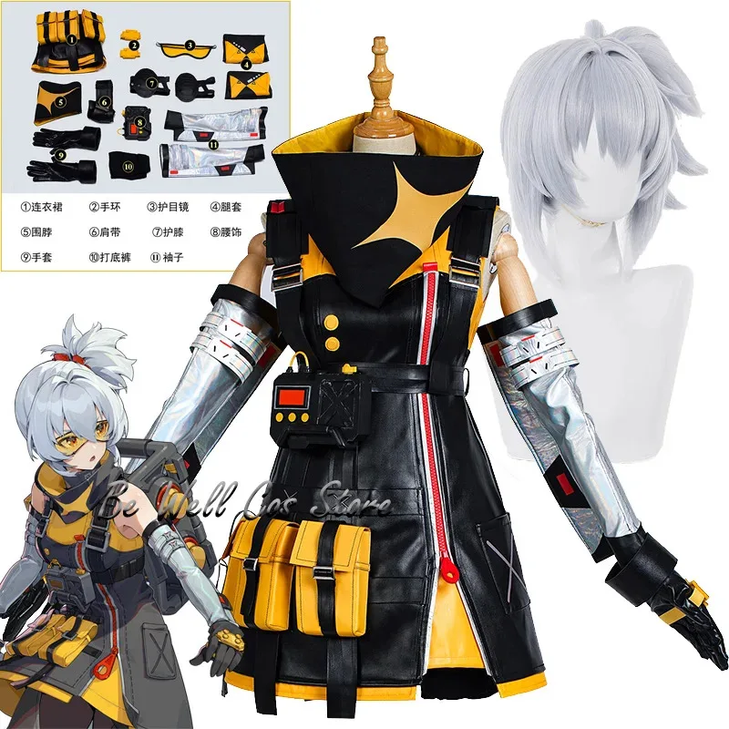 

Game Zenless Zone Zero Soldier 11 Cosplay Costume Wig Glasses Women Men Uniform Outfit Halloween Party Role play Prop Anime ZZZ