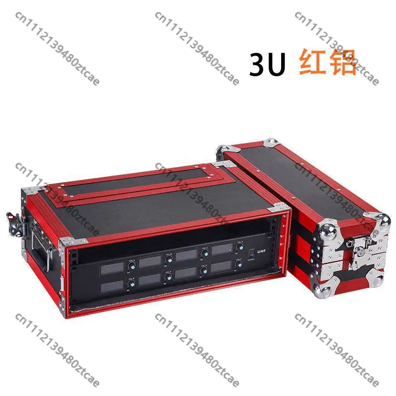 2U 3U Alloy Flight Case Wireless Microphone Receiver Cabinet Storage Box Shockproof Portable Audio Equipment Organizer Case