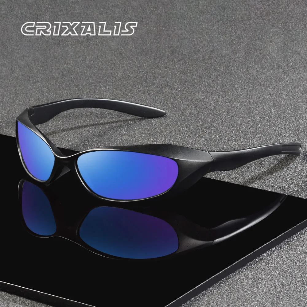 CRIXALIS Retro-Sonnenbrille für Damen und Herren, Y2K, trendige und modische Sport-Radsport-Sonnenbrille, antireflektierender Schatten, UV400