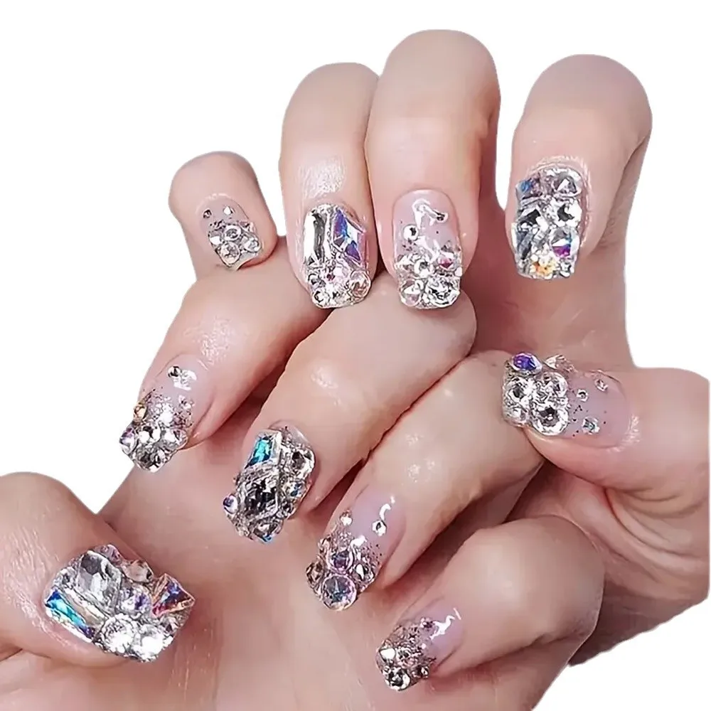 170 pezzi misti rotondi cristallini per nail art strass champagne AB flatback glitter diamanti pendenti per unghie gemme di vetro parti per manicure