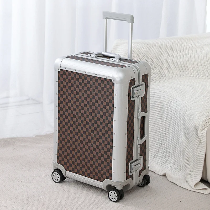 Zakelijke volledig aluminium magnesiumlegering kofferbagage 20-inch boarding reiskoffer universele wielen
