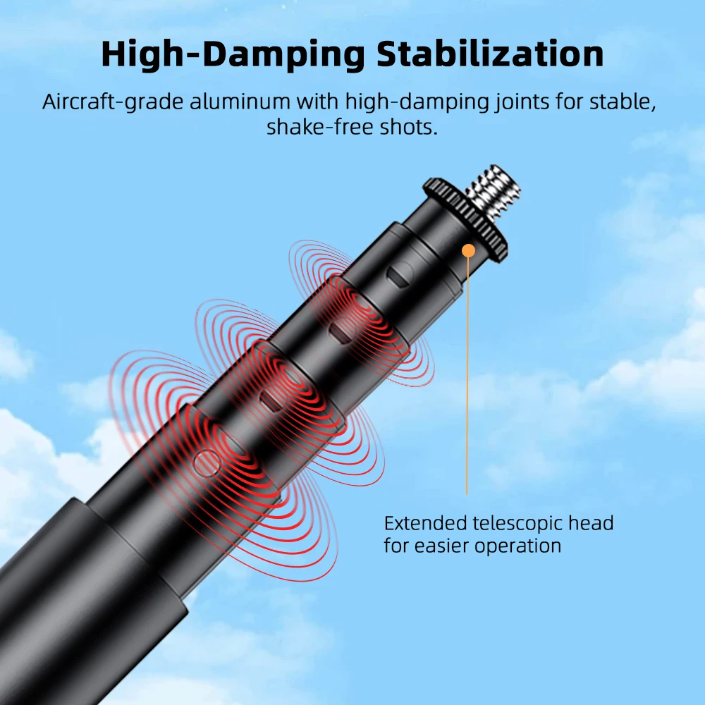 

1.3M Extension Rod Selfie Stick For Insta360 X5 Camera For OSMO POCKET 3 Handheld Extension Stick