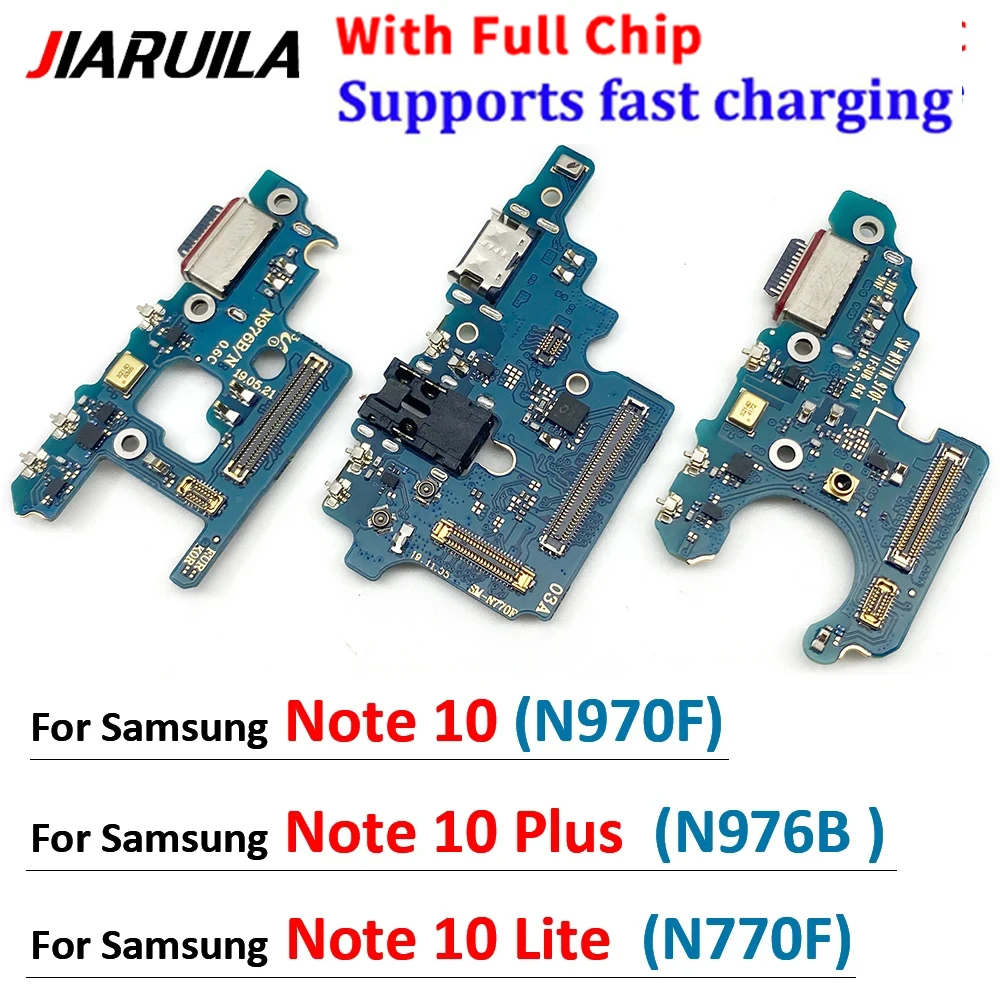 USB Charger Charging Port Flex Cable Connector Board With MicroPhone For Samsung Note 10 Lite  N770F Note 10 Plus N976B N970F