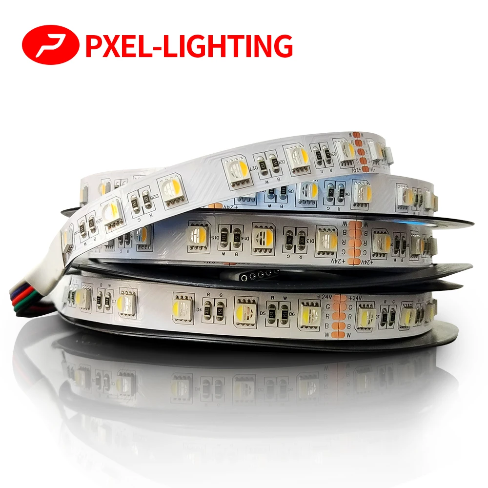 Светодиодная лента SMD5050 RGBW RGBWW, 12 В, 24 В, RGB, теплый белый свет, 4 цвета в 1, 60 светодиодов/м IP20 IP65 IP67, водонепроницаемая светодиодная лента