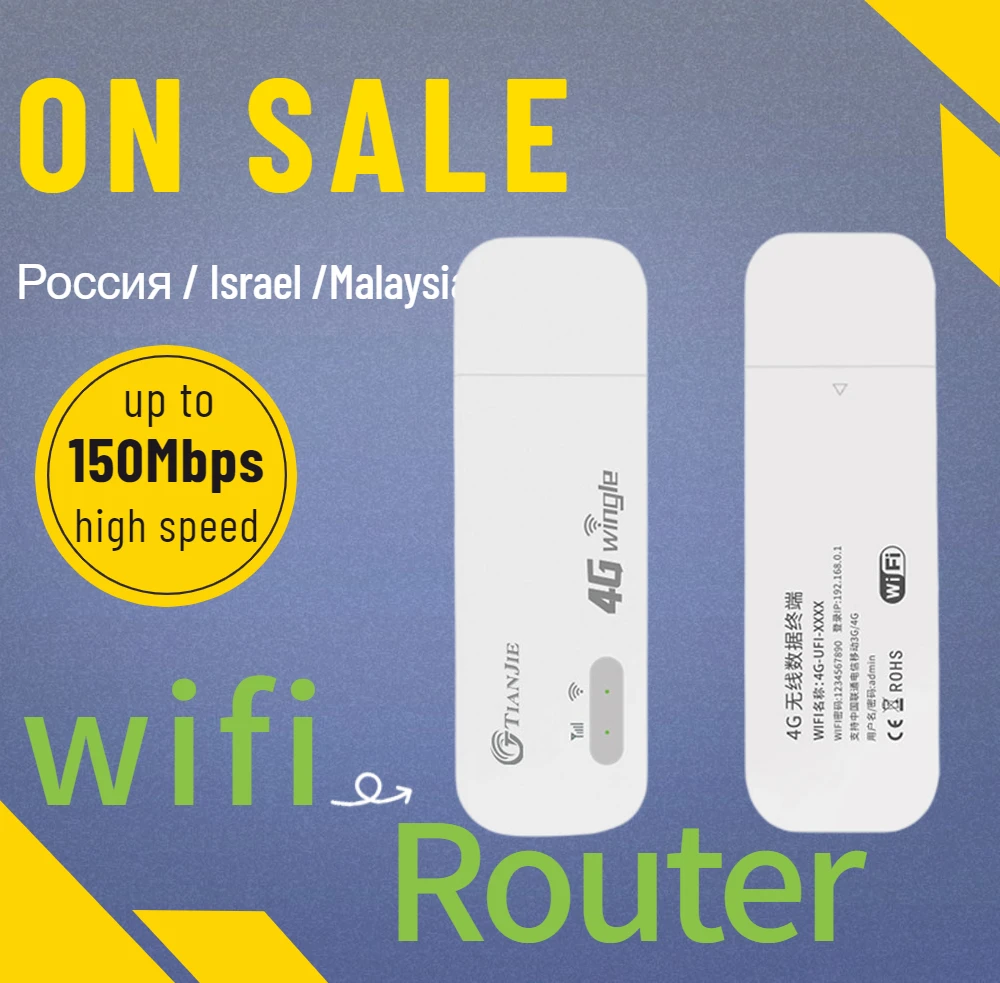 Draadloze 4G Wifi Router Lte Universele Sim Card Modem Router Usb 150Mbps Wifi 3G Dongle Mobiele Hotspot unlock Voor Россия/Israël