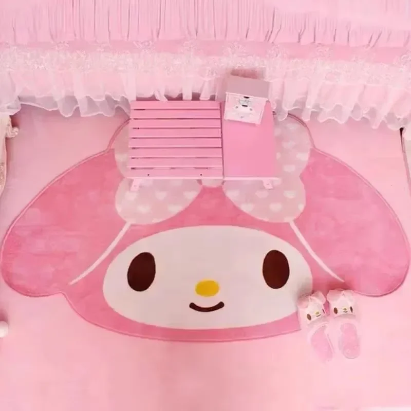 Miniso My Melody Carpet Bedside Blanket Floor Mat Dressing Table Cushion Girl Room Bedroom Decorative Pashmina Carpet Gift