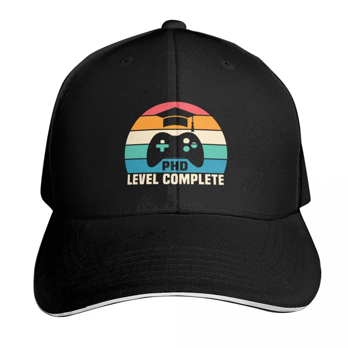 PhD Level Complete Doctorate Graduation Baseball Cap Vintage Retro Embroidered Lightweight Packable Gift for Him Her