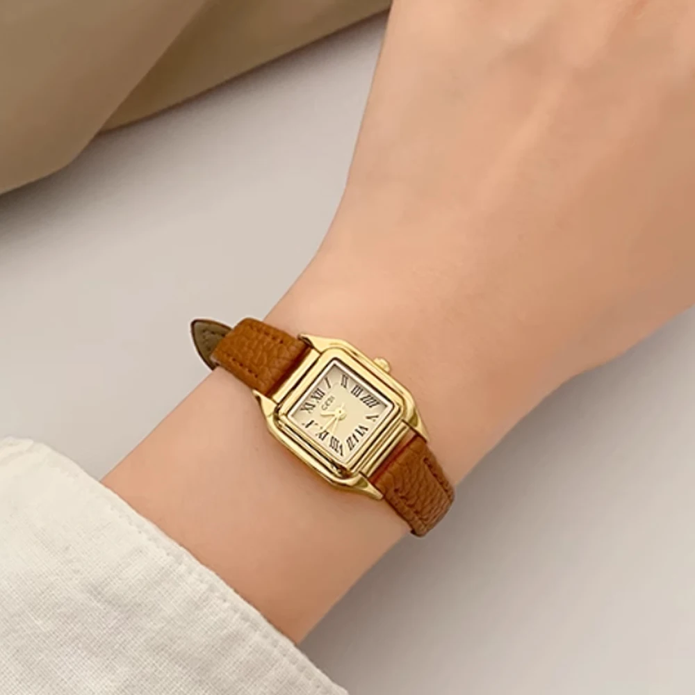 Fashion temperament minimalist luxury small square belt with quartz women's watch for women‘s girl party gift jewlry wholesale