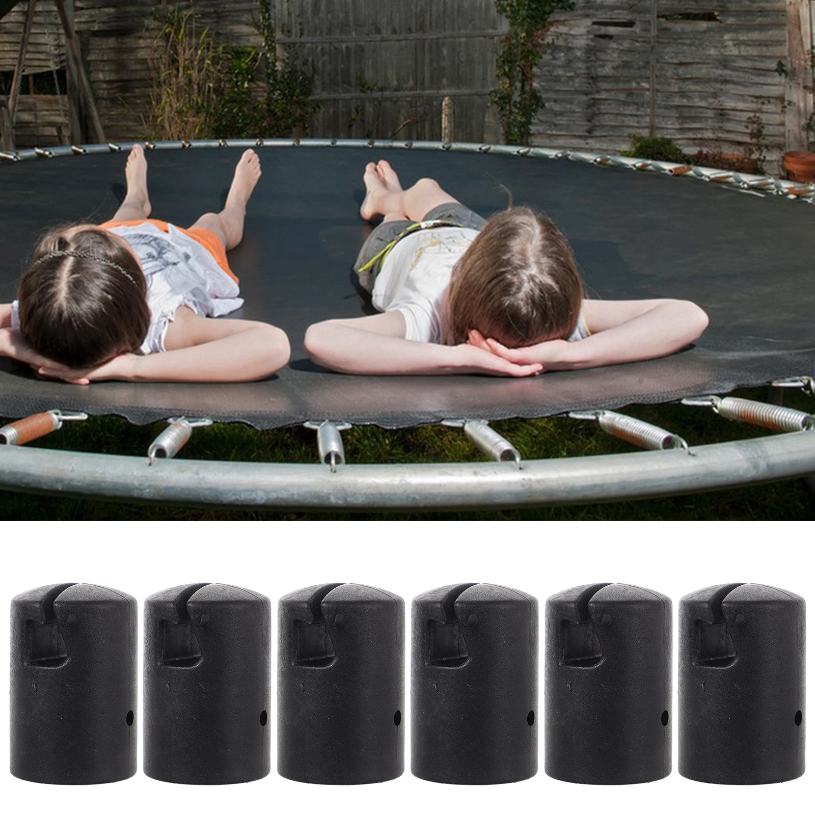 

6 Pcs Trampoline Foot Mat Cover Replacements Parts Round Pad Covers Plastic Leg Cap Small Rod Pole Caps for Protector Enclosure