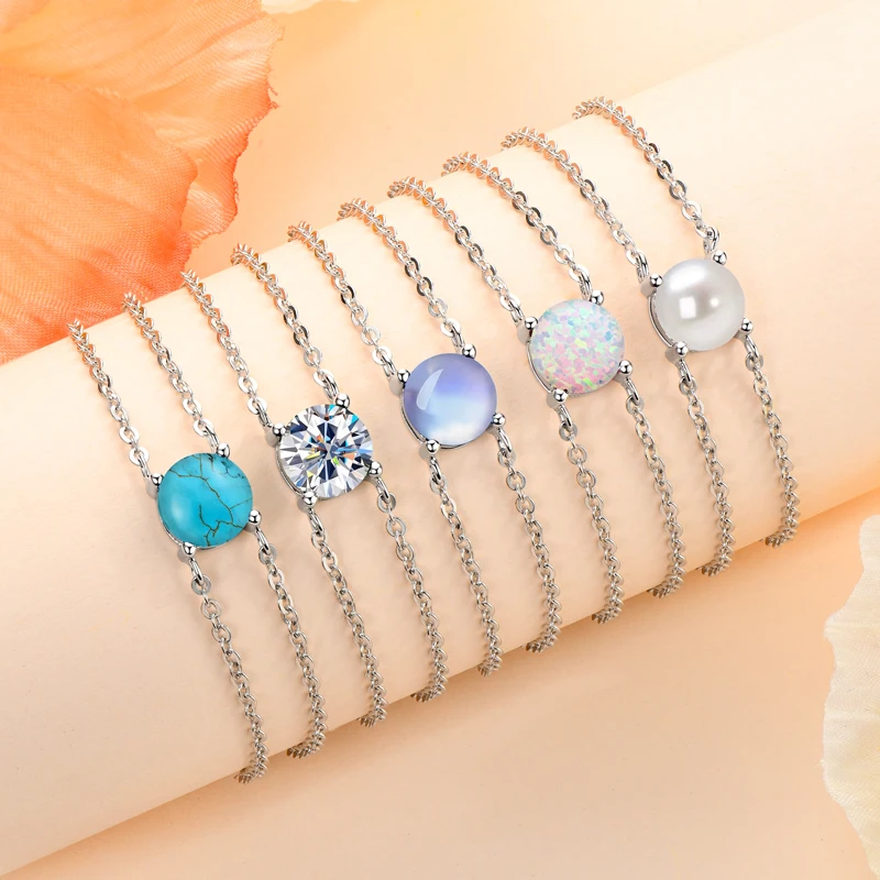 

IOGOU Birthstone Charm Bracelet for Women Original 925 Sterling Silver High Quality Adjustable Chain Bracelets Trendy Jewelry
