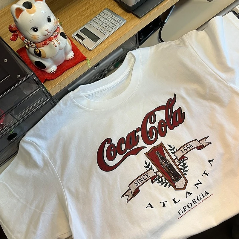 New 2026 Summer Cola Retro Couple Set - Black and White Classic Multi-Functional Comfortable Short-Sleeved T-Shirt